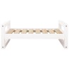 Lit pour chien Blanc 75,5x55,5x28 cm Bois de pin solide 