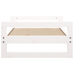 Lit pour chien Blanc 75,5x55,5x28 cm Bois de pin solide 
