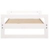 Lit pour chien Blanc 75,5x55,5x28 cm Bois de pin solide 