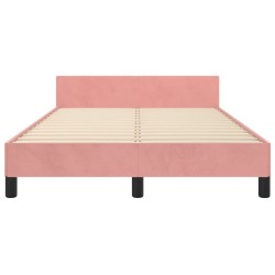 Cadre de lit sans matelas rose 120x190 cm velours 