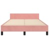 Cadre de lit sans matelas rose 120x190 cm velours 