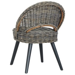 Chaise de canapé rotin kubu noir 