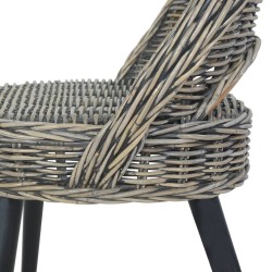 Chaise de canapé rotin kubu noir 