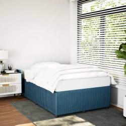 Cadre de lit sans matelas bleu 120x200 cm velours 