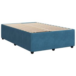 Cadre de lit sans matelas bleu 120x200 cm velours 