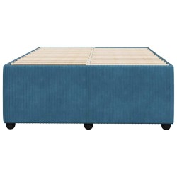 Cadre de lit sans matelas bleu 120x200 cm velours 