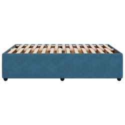 Cadre de lit sans matelas bleu 120x200 cm velours 
