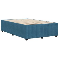 Cadre de lit sans matelas bleu 120x200 cm velours 