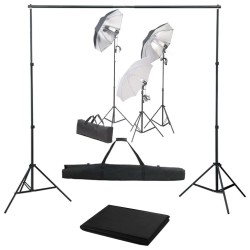 Kit de studio photo avec ensemble d'éclairage et toile de fond 