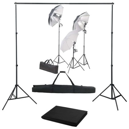 Kit de studio photo avec ensemble d'éclairage et toile de fond 
