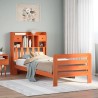 Lit bibliothèque sans matelas cire marron 90x200 cm pin massif 