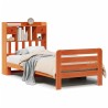 Lit bibliothèque sans matelas cire marron 90x200 cm pin massif 