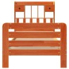 Lit bibliothèque sans matelas cire marron 90x200 cm pin massif 
