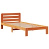 Lit bibliothèque sans matelas cire marron 90x200 cm pin massif 