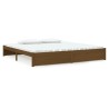 Cadre de lit sans matelas marron miel bois massif 200x200 cm 
