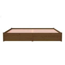 Cadre de lit sans matelas marron miel bois massif 200x200 cm 