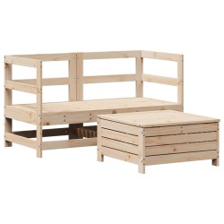 Salon de jardin 3 pcs bois de pin massif 