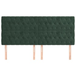 Têtes de lit 4 pcs Vert foncé 100x7x78/88 cm Velours 