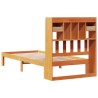 Lit bibliothèque sans matelas cire marron 90x190 cm pin massif 