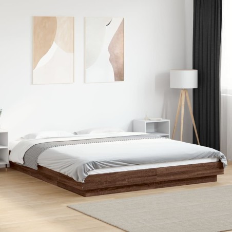 Cadre de lit avec lumières LED sans matelas 150x200 cm 