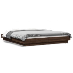 Cadre de lit avec lumières LED sans matelas 150x200 cm 