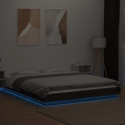 Cadre de lit avec lumières LED sans matelas 150x200 cm 