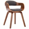 Chaise de salle à manger Gris foncé Tissu et bois courbé 