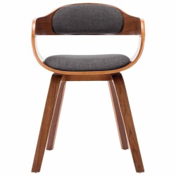 Chaise de salle à manger Gris foncé Tissu et bois courbé 