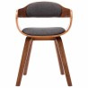 Chaise de salle à manger Gris foncé Tissu et bois courbé 