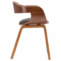 Chaise de salle à manger Gris foncé Tissu et bois courbé 
