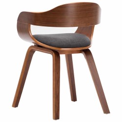 Chaise de salle à manger Gris foncé Tissu et bois courbé 