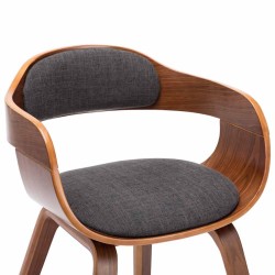 Chaise de salle à manger Gris foncé Tissu et bois courbé 