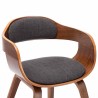 Chaise de salle à manger Gris foncé Tissu et bois courbé 