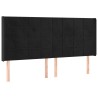 Tête de lit à LED Noir 183x16x118/128 cm Velours 