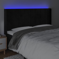 Tête de lit à LED Noir 183x16x118/128 cm Velours 