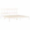 Cadre de lit sans matelas blanc 200x200 cm bois massif de pin 
