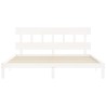 Cadre de lit sans matelas blanc 200x200 cm bois massif de pin 