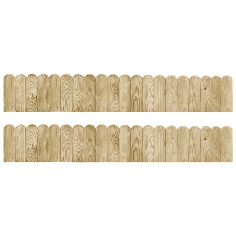 Rouleaux de bordure 2 pcs 120 cm Bois de pin imprégné 