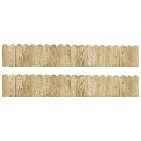 Rouleaux de bordure 2 pcs 120 cm Bois de pin imprégné 