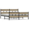 Cadre de lit en métal sans matelas chêne sonoma 200x200 cm 