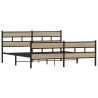 Cadre de lit en métal sans matelas chêne sonoma 200x200 cm 