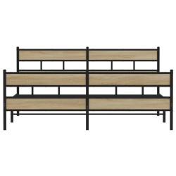 Cadre de lit en métal sans matelas chêne sonoma 200x200 cm 