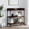 Table console avec étagères chêne fumé 75x30x80 cm 