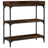 Table console avec étagères chêne fumé 75x30x80 cm 