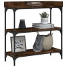 Table console avec étagères chêne fumé 75x30x80 cm 