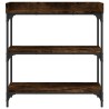 Table console avec étagères chêne fumé 75x30x80 cm 