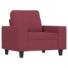 Fauteuil avec repose-pied Rouge bordeaux 60 cm Tissu 