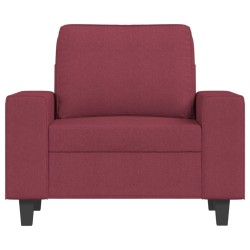 Fauteuil avec repose-pied Rouge bordeaux 60 cm Tissu 