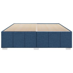 Cadre de lit sans matelas bleu 200x200 cm tissu 