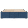 Cadre de lit sans matelas bleu 200x200 cm tissu 
